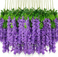 48pcs Artificial Wisteria Flowers 3.6 Feet/Piece Purple Dense Artificial Fake by HanYun