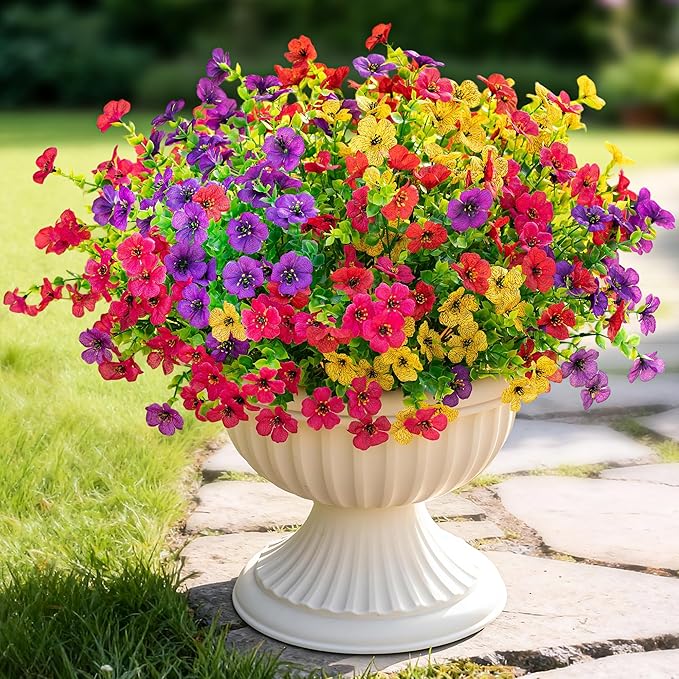 16 Bundles Artificial Fake Flowers Plants by Digtecno