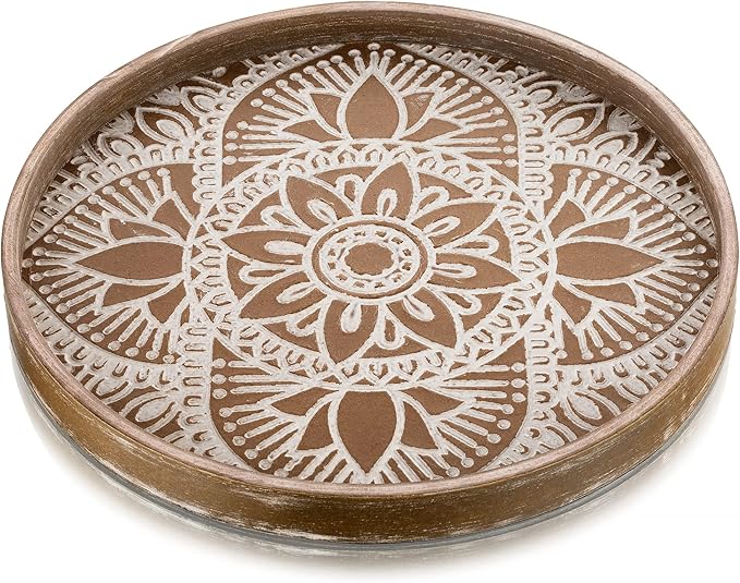 Hanobe Round Boho Decorative Tray by Hanobe