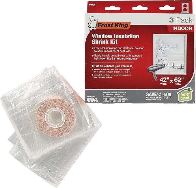 Frost King V73/3H Shrink Window Kit, 42 x 62 in, 9 Pack - Image 4