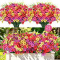 24PCS Fake Flowers Outdoor, UV Resistant Artificial Silk Flowers | Realistic by AmberFun