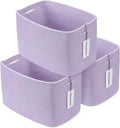 XUANGUO Woven Cotton Rope Storage Baskets 15x10x9.3" 3 Pack Purple Lavender | by XUANGUO