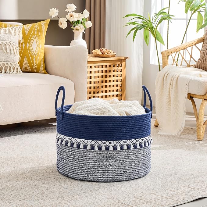 KAKAMAY Large Blanket Basket - Image 4