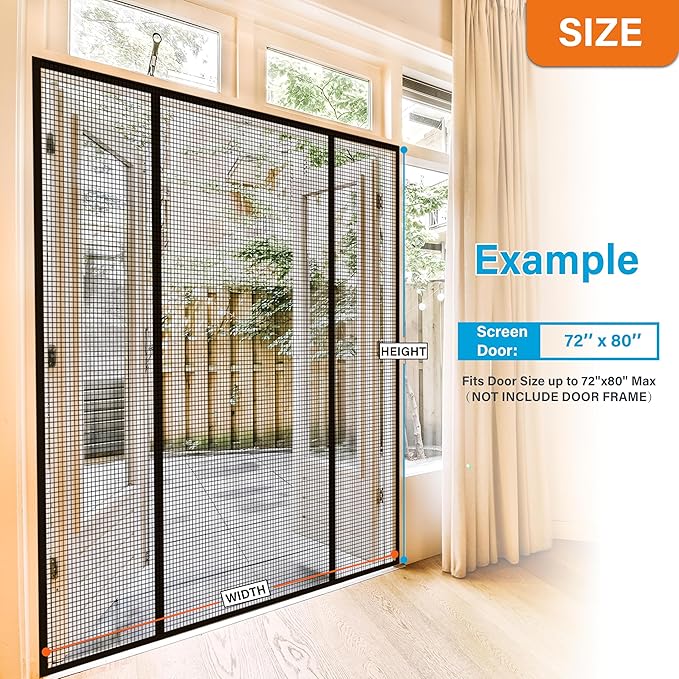Magnetic Screen Door, Door Screen Magnetic Closure-Keeps Bugs Out Let Breeze in - Image 2