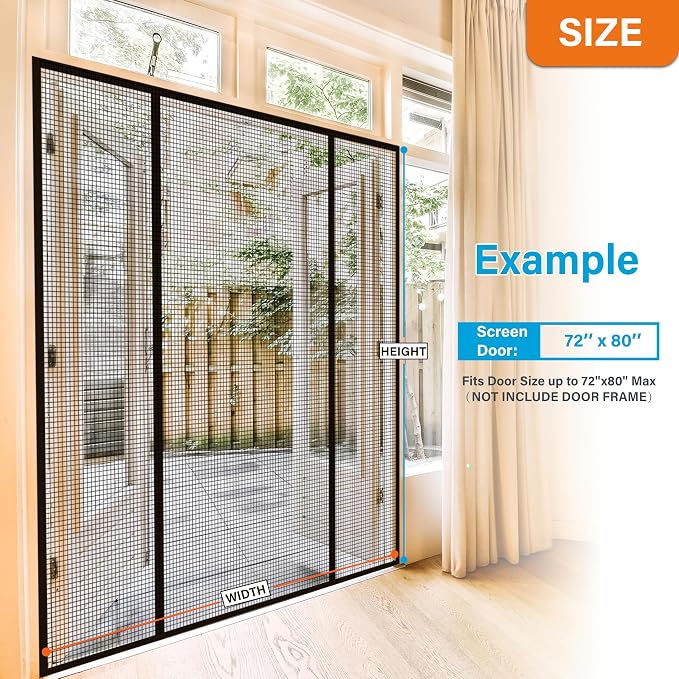 Magnetic Screen Door, Door Screen Magnetic Closure-Keeps Bugs Out Let Breeze in - Image 2