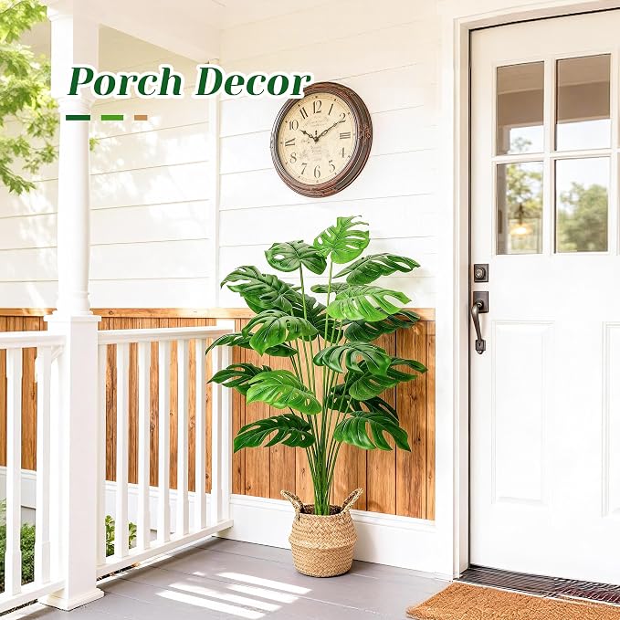 Der Rose 44" Tall Fake Plants, Artificial Tree in Round Basket Home Decor | - Image 2