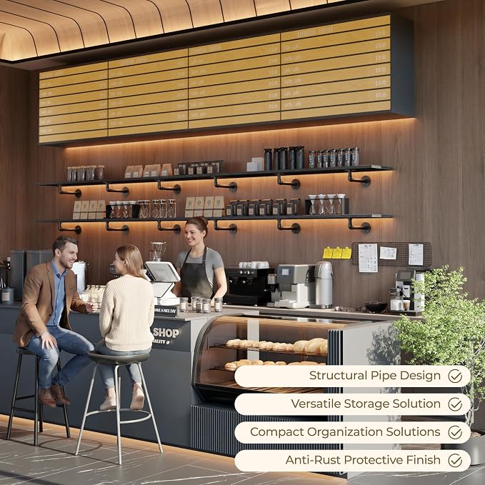 Industrial L Pipe Shelf Brackets - Image 4
