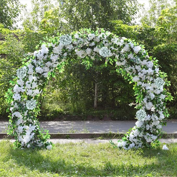 AVIVIHO 65pcs Fake Flowers Sage Green Hydrangea Artificial Flowers Bulk Silk - Image 6