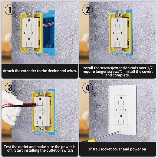Single Gang Receptacle Outlet Box Extenders 1/4" - Image 4