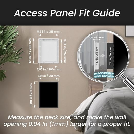Repa Market 8 x10 Access Panel for Drywall and Ceiling – White ABS Plastic Door - Image 2