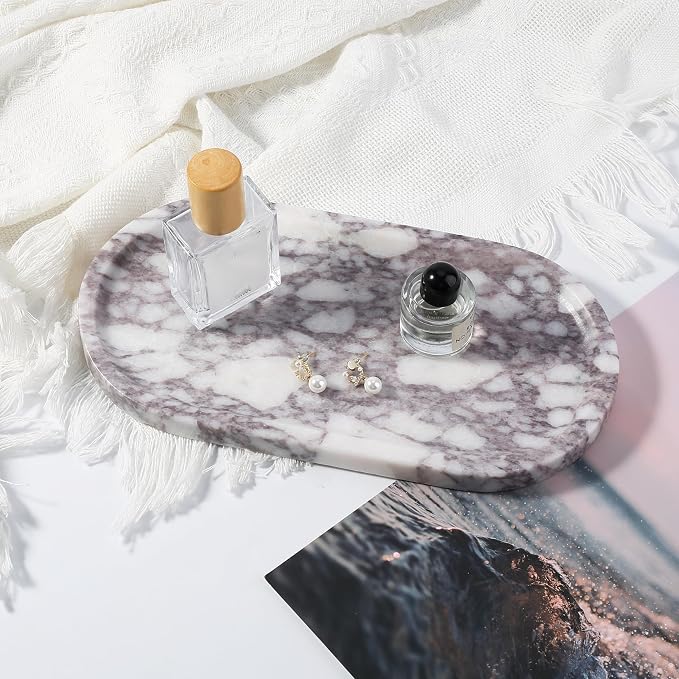 Real Luxurious Natural Marble Vanity Tray, Stone Perfume Trays Jewelry Dish - Image 6