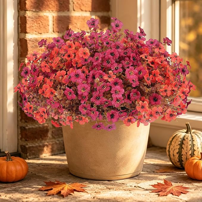 Artificial Fake Mums Flowers Plants by Tiabean