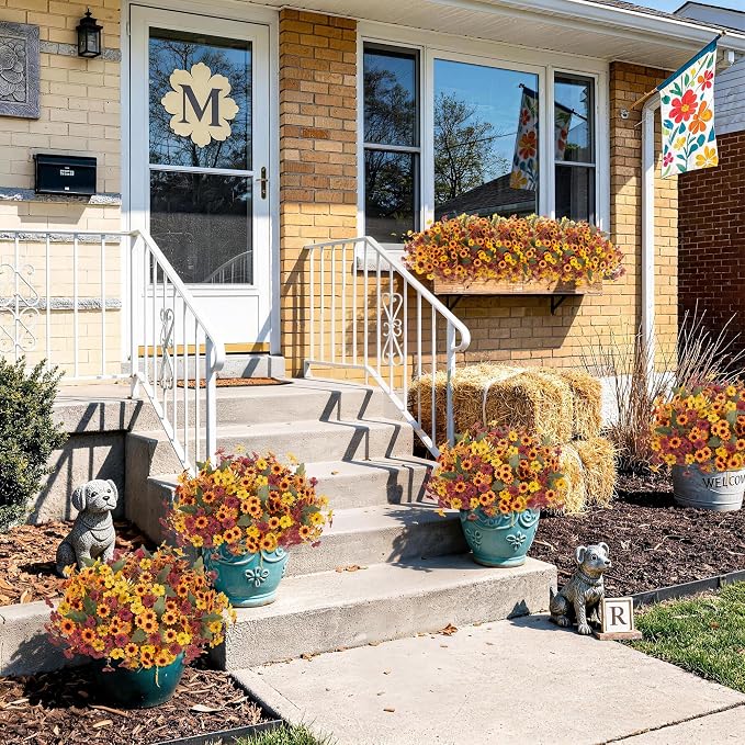 INQCMY Artificial Fall Flowers for Outdoor Porch Decoration - Image 3