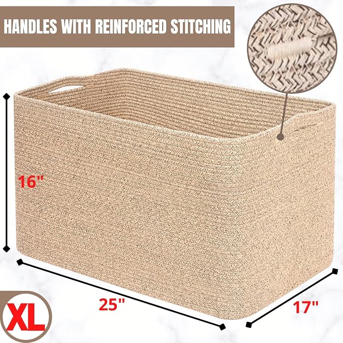 112L Extra Large Blanket Basket Holder Living Room, Dog Toy Organizer Bin Box - Image 7