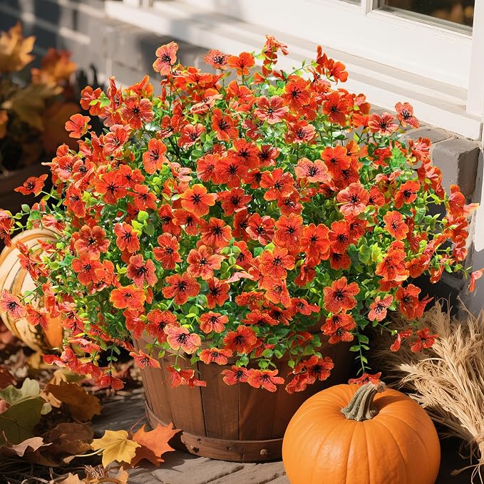 florisso Artificial Fake Fall Mums Flowers Plants - Image 6