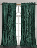Chezmoi Collection Lux Forest Green Crushed Velvet Curtains 2 Panel Set by ChezmoiCollection