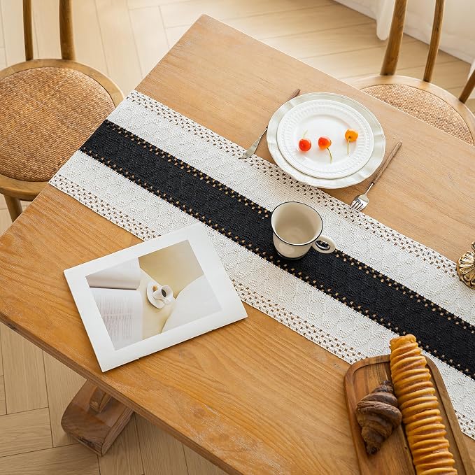 Farmhouse Table Runner for Home Decor 12x90 Black Fall Home Decor | 90Inches - Image 7
