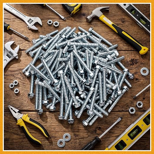 Hicarer 120 Pack 1/2 x 4 Inch Concrete Screws Galvanized - Image 7