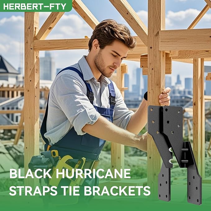 Black Hurricane Ties for Rafters, Hurricane Clips, Hurricane Brackets, - Image 2