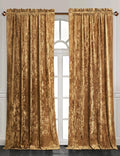 Chezmoi Collection Lux Caramel Gold Crushed Velvet Curtains 2 Panel Set by ChezmoiCollection