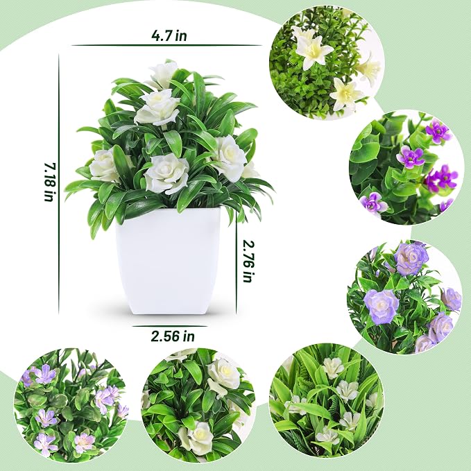 Der Rose 6 Pack Small Fake Plants - Image 2
