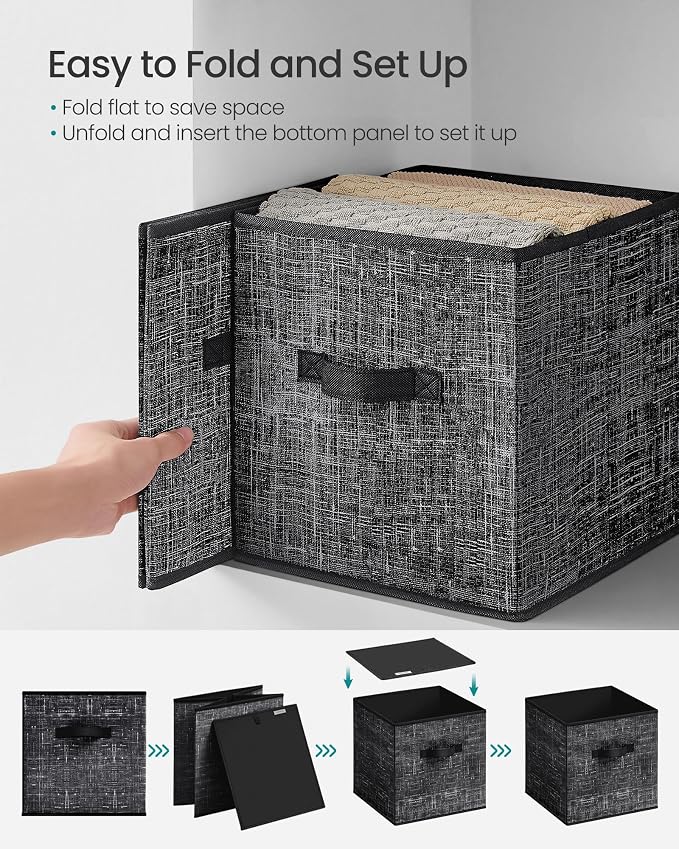 SONGMICS Storage Cubes, 11-Inch Foldable Closet Organizers | Non-Woven Fabric - Image 6