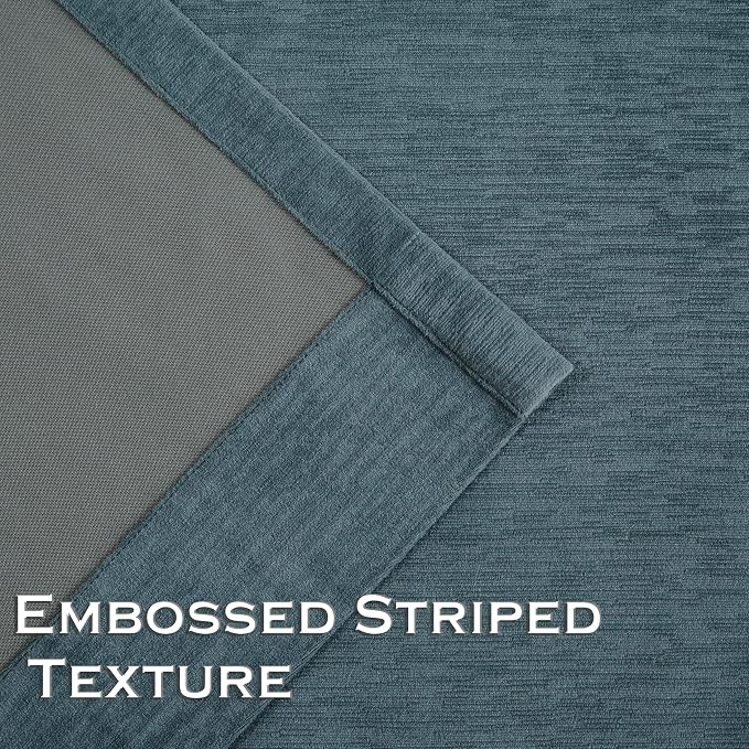 Kayne Studio Storm Blue Velvet Pinch Pleated Back Tab Curtains 84 Inch Long | - Image 2