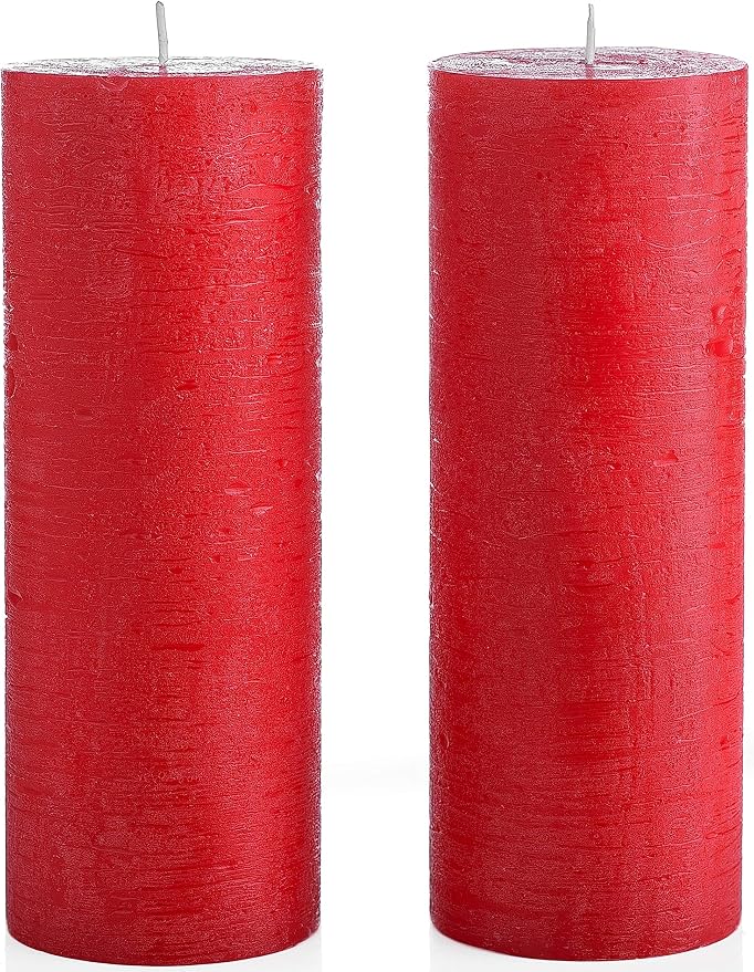 Set of 2 Pillar Candles 3" x 8" Unscented Handpoured Weddings, Home Decoration by MeltCandleCompany