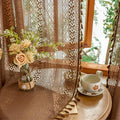 Sutuo Home Caramel Boho Curtains 2 Panels, Sheer Lace Curtains 90 Inches Long by SutuoHome
