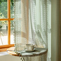Sutuo Home Sage Green Boho Lace Sheer Curtains 84 Inches Long by SutuoHome