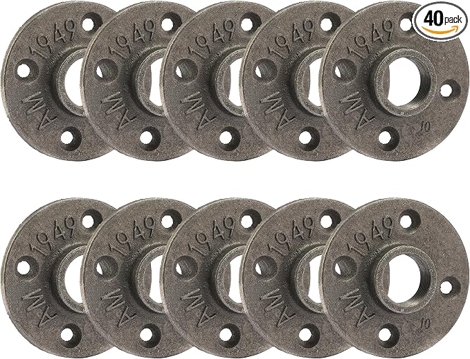 3/4" Heavy Duty Floor Flange, Home TZH 10 Pack Malleable iron Pipe Flange by HomeTZH