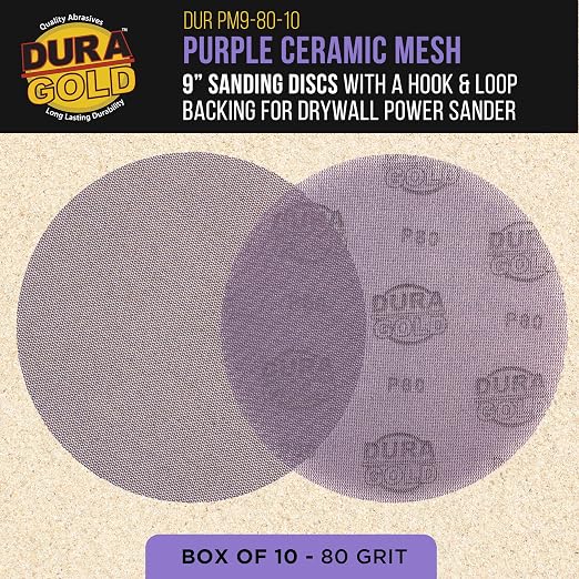 Dura-Gold Premium 80 Grit 9" Purple Ceramic Mesh Sanding Discs, Box of 10 - Image 2
