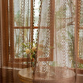 Sutuo Home Boho Lace Sheer Curtains 84 inches long, Bohemian Farmhouse Crochet by SutuoHome
