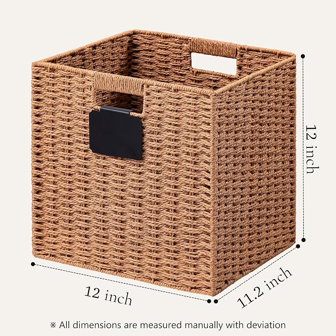 UBBCARE 2 Pack Wicker Basket, 12×12 Storage Cubes - Image 2