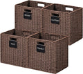 UBBCARE 4 Pack Wicker Basket, 13×13 Storage Cubes by UBBCARE