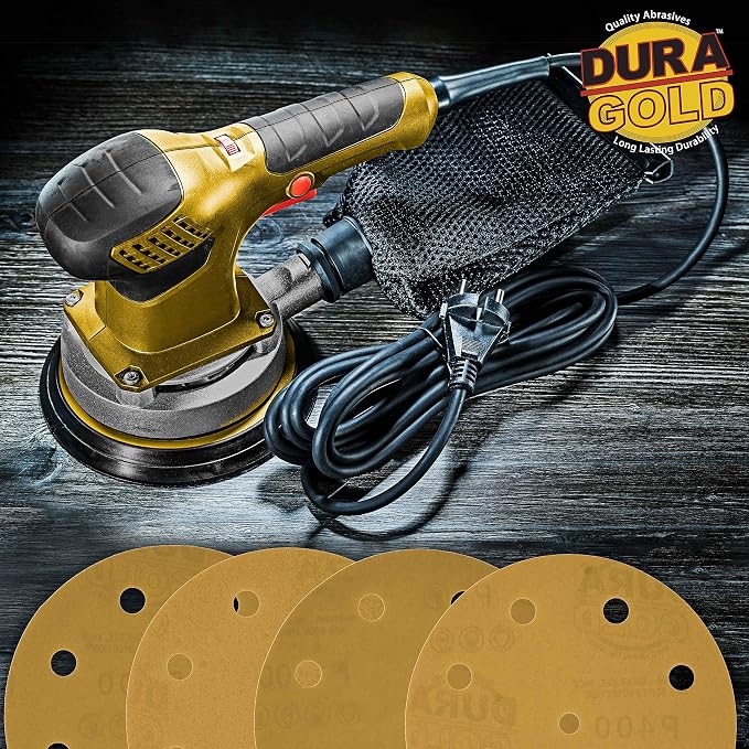 Dura-Gold Premium 5" Gold Hook & Loop 9 Hole Pattern Sanding Discs Variety Pack - Image 4