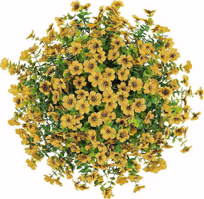 Artificial Fake Fall Hanging Mums Plants Flowers Basket - Image 5