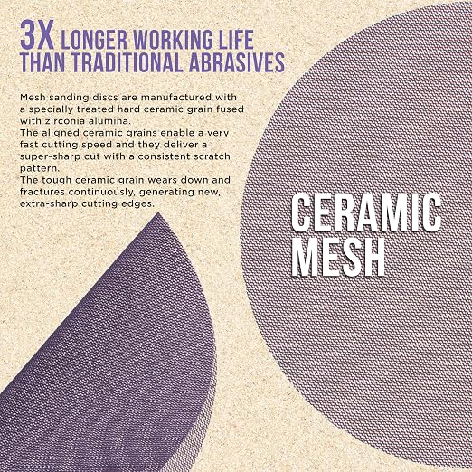 Dura-Gold Premium 320 Grit 9" Purple Ceramic Mesh Sanding Discs, Box of 10 - Image 4