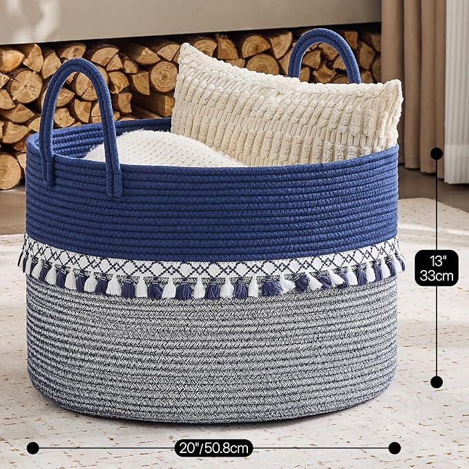 KAKAMAY Large Blanket Basket - Image 3