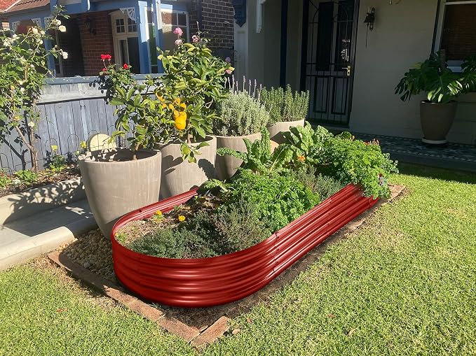 Land Guard Galvanized Raised Garden Bed Kit, Planter Boxes Outdoor, Oval Large - Image 5