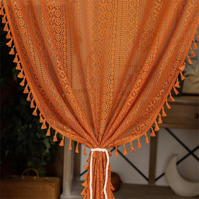 Sutuo Home Terracotta Boho Doorway Curtains - Image 5