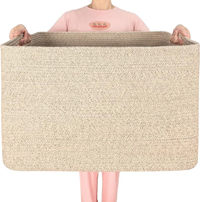 112L Extra Large Blanket Basket Holder Living Room, Dog Toy Organizer Bin Box by MINTWOODDesign