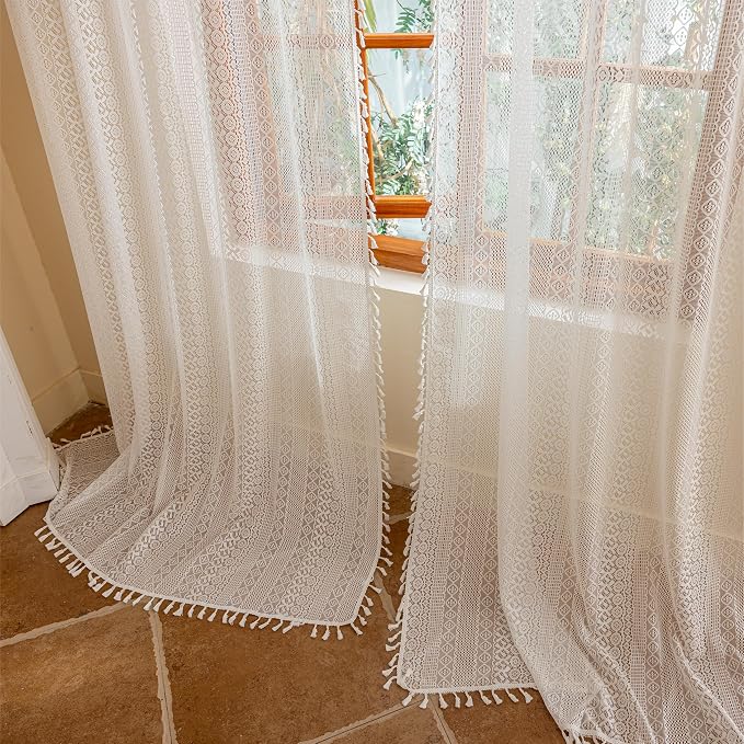 Sutuo Home Boho Lace Curtains 84 Inches Long - Image 8