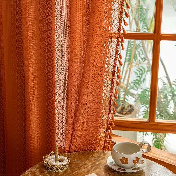 Sutuo Home Boho Sheer Curtains 63 Inch Length - Image 8