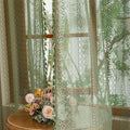 Sutuo Home Olive Green Boho Lace Sheer Curtains, Farmhouse Crochet Privacy by SutuoHome