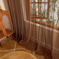 Sutuo Home Dark Coffee Boho Lace Curtains, Sheer Curtains 102 inches Long by SutuoHome