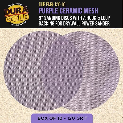 Dura-Gold Premium 120 Grit 9" Purple Ceramic Mesh Sanding Discs, Box of 10 - Image 2