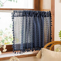Sutuo Home Navy Blue Boho Curtains Valance 18 Inches Long by SutuoHome