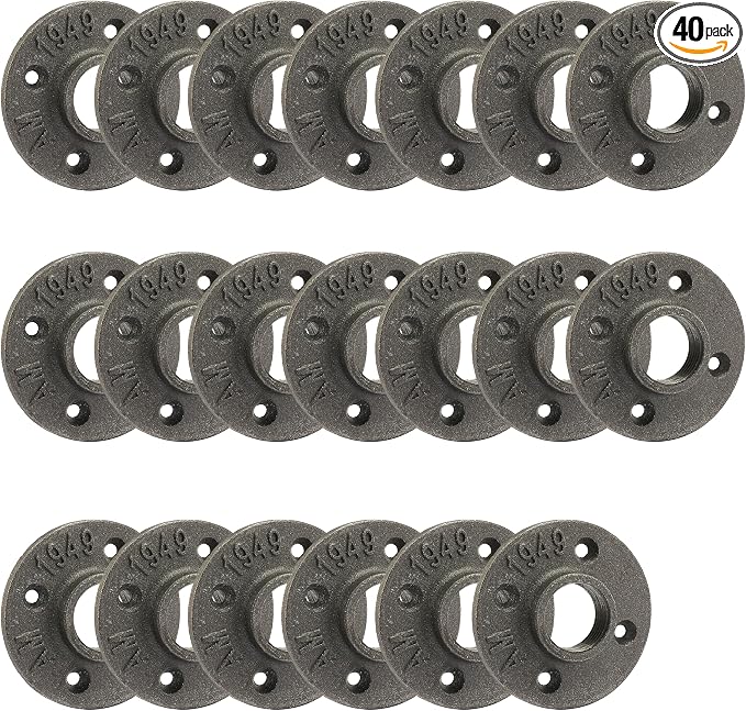 1" Heavy Duty Floor Flange, Home TZH 20 Pack Malleable iron Pipe Flange by HomeTZH