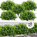 ColoPlay 20 Bundles Artificial Greenery Boxwood Plants, Fake Outdoor Plants | by ColoPlay